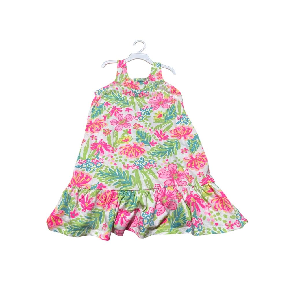 Tommy Bahama m 7/8 neon tropical drop waist tank dress keyhole w/scrunchie nwt